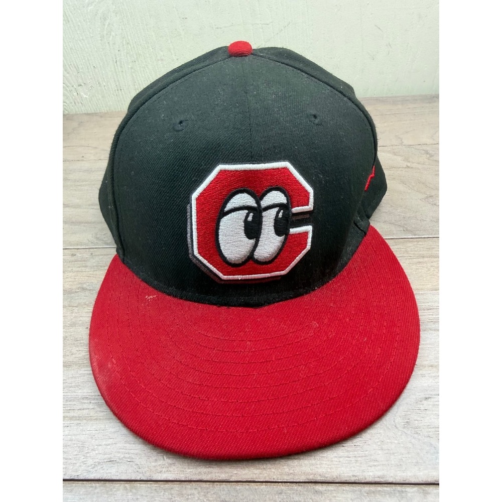 Chattanooga Lookouts New Era 59FIFTY Fitted Baseball Cap Men's Size 8 Black Red